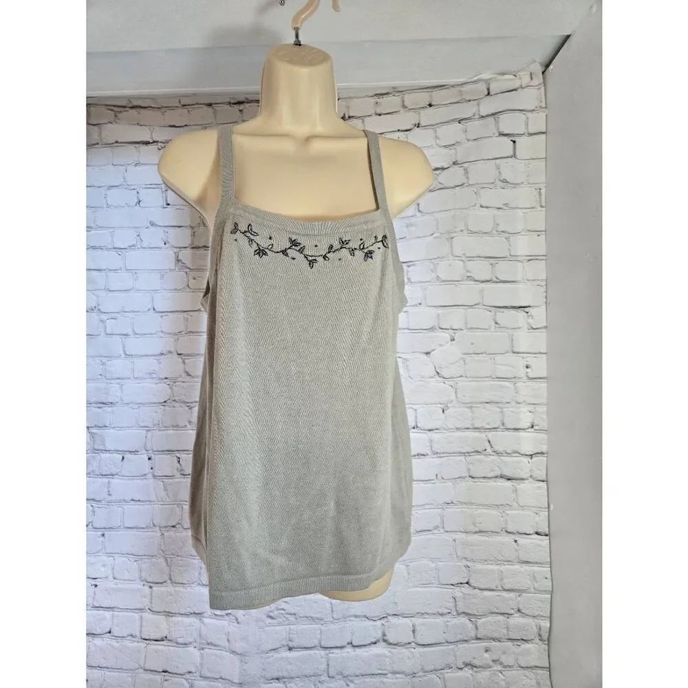 Venezia Womens Size 14/16 Grey Knit Tank Top